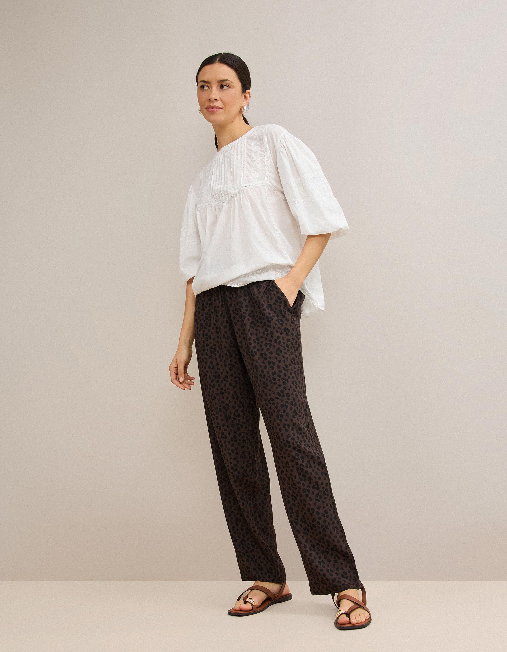 Comprar Online Cal&ccedil;as Fluidas, Mulher, Castanho Escuro