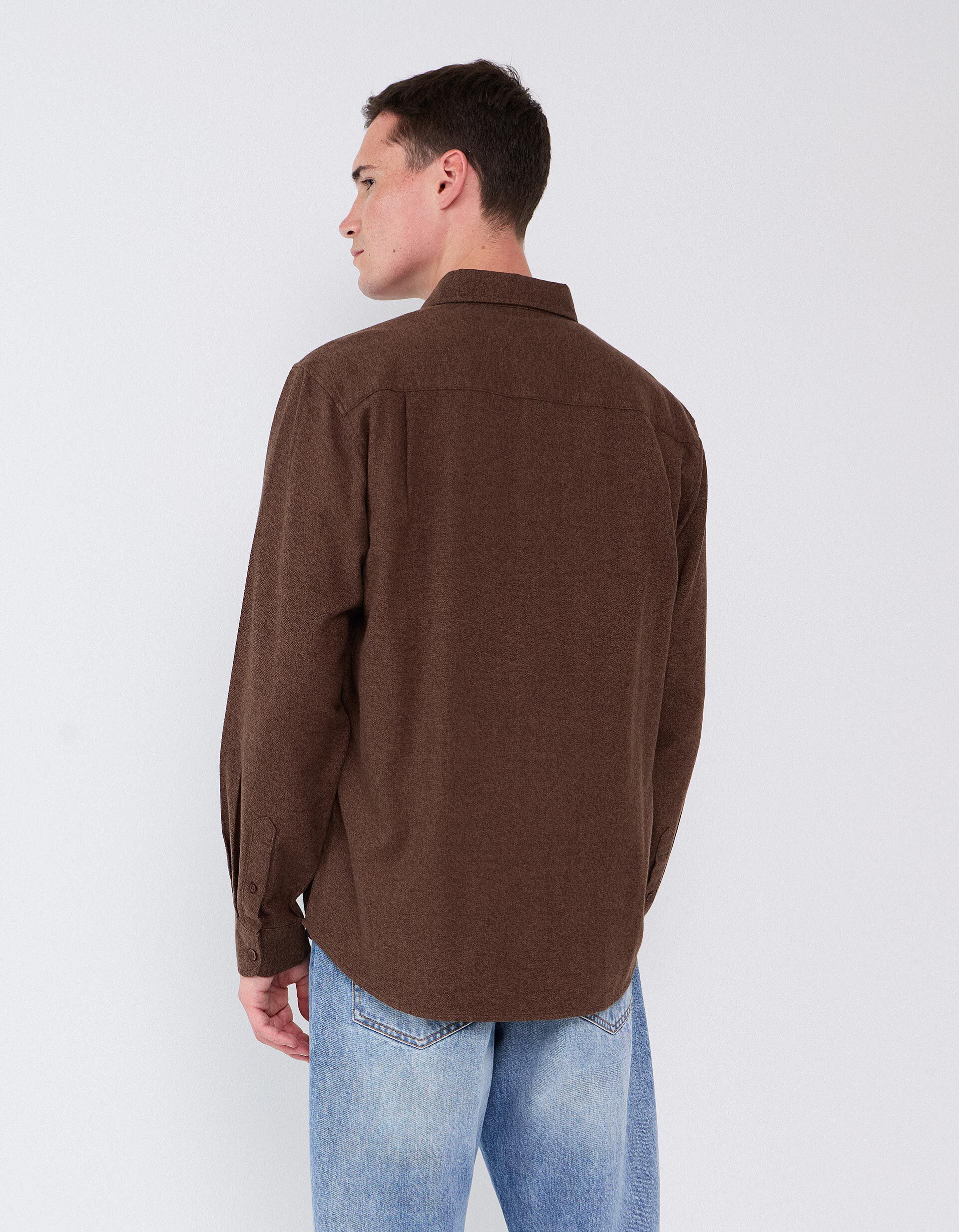 Comprar Online Camisa De Flanela, Homem, Castanho Escuro
