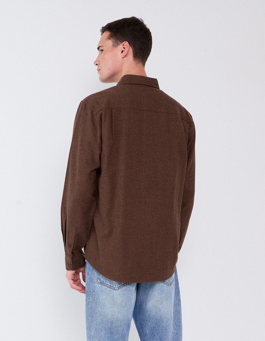 Camisa De Flanela, Homem, Castanho Escuro