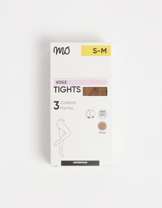 Comprar Online Pack 3 Pares de Collants 15 DEN, Mulher, Castanho Claro