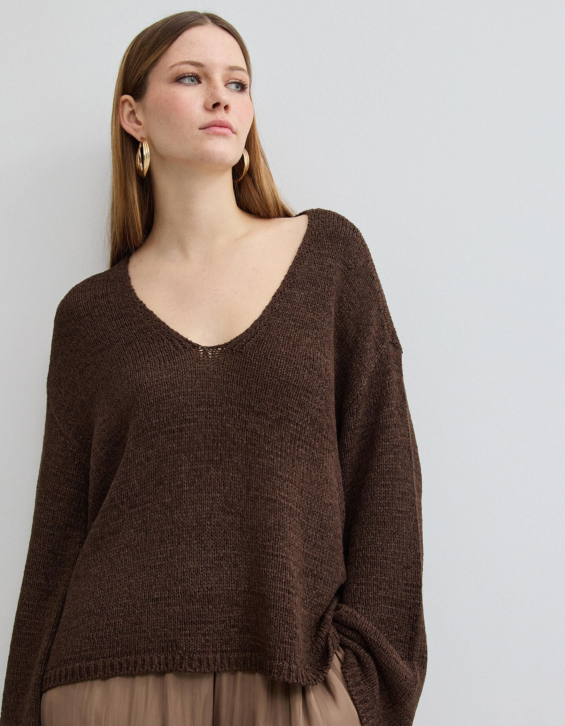 Comprar Online Camisola de Malha, Mulher, Castanho Escuro