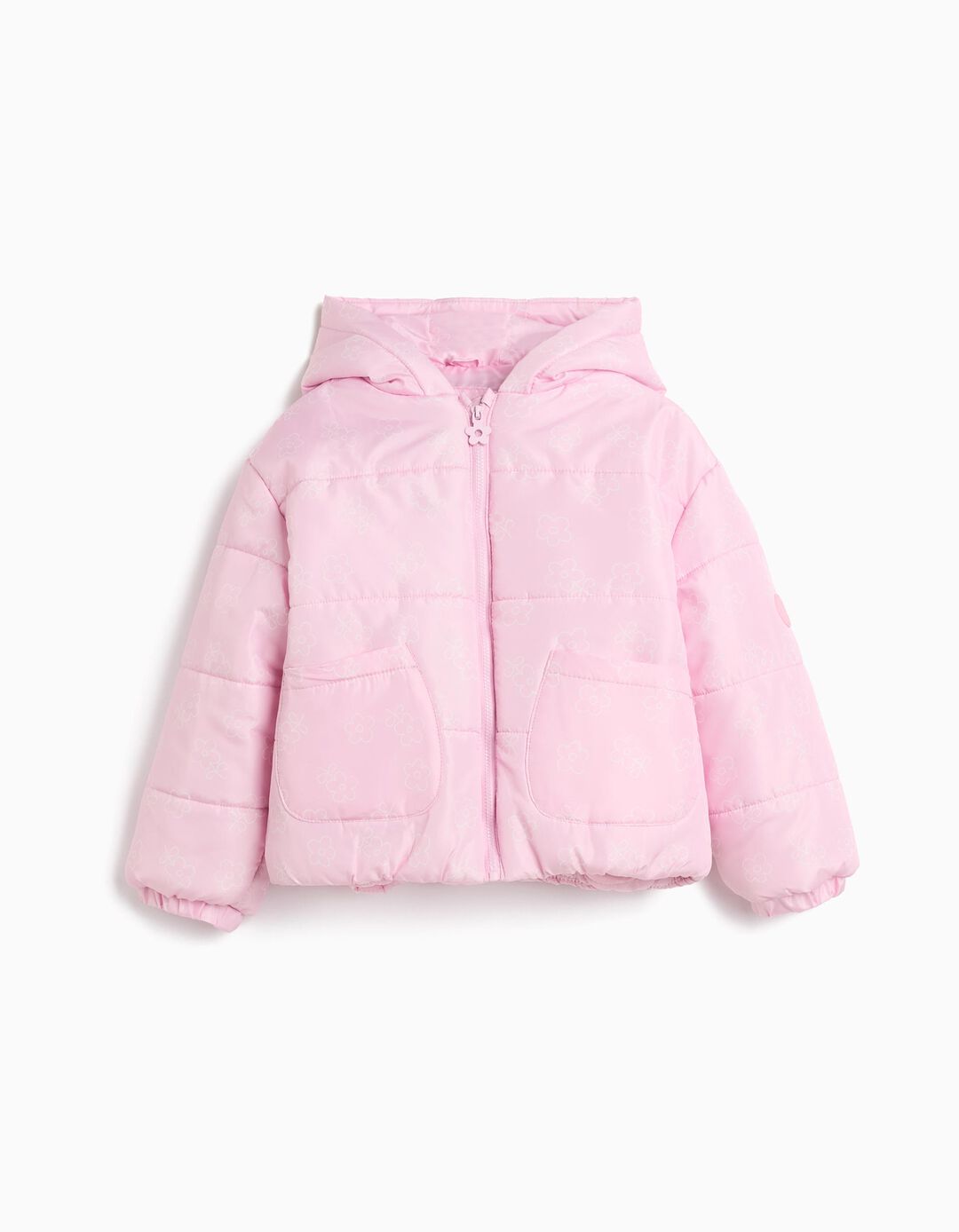 Casaco Acolchoado, Menina, Rosa Claro