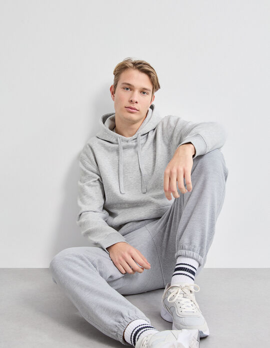 Comprar Online Sweatshirt com Capuz, Homem, Cinzento Claro