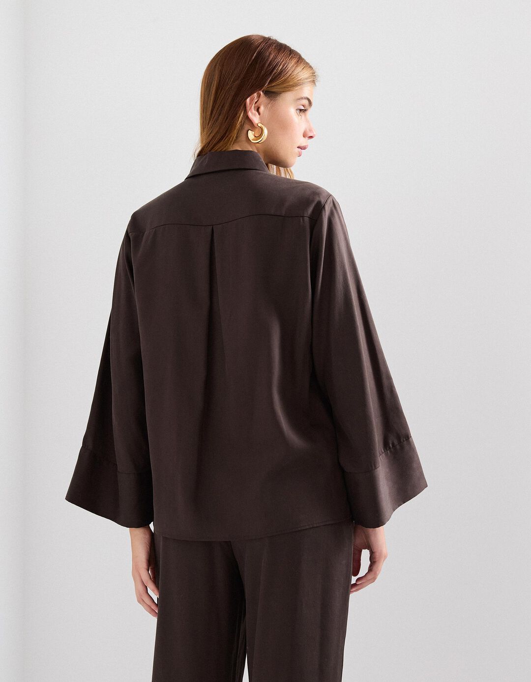 Camisa Liocel, Mulher, Castanho Escuro