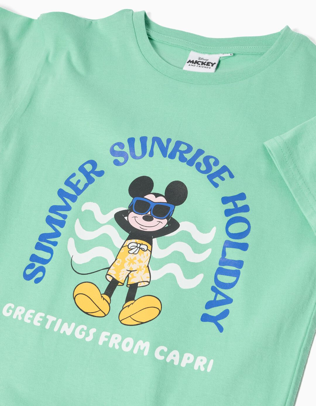 T-shirt 'Mickey', Menino, Verde Claro