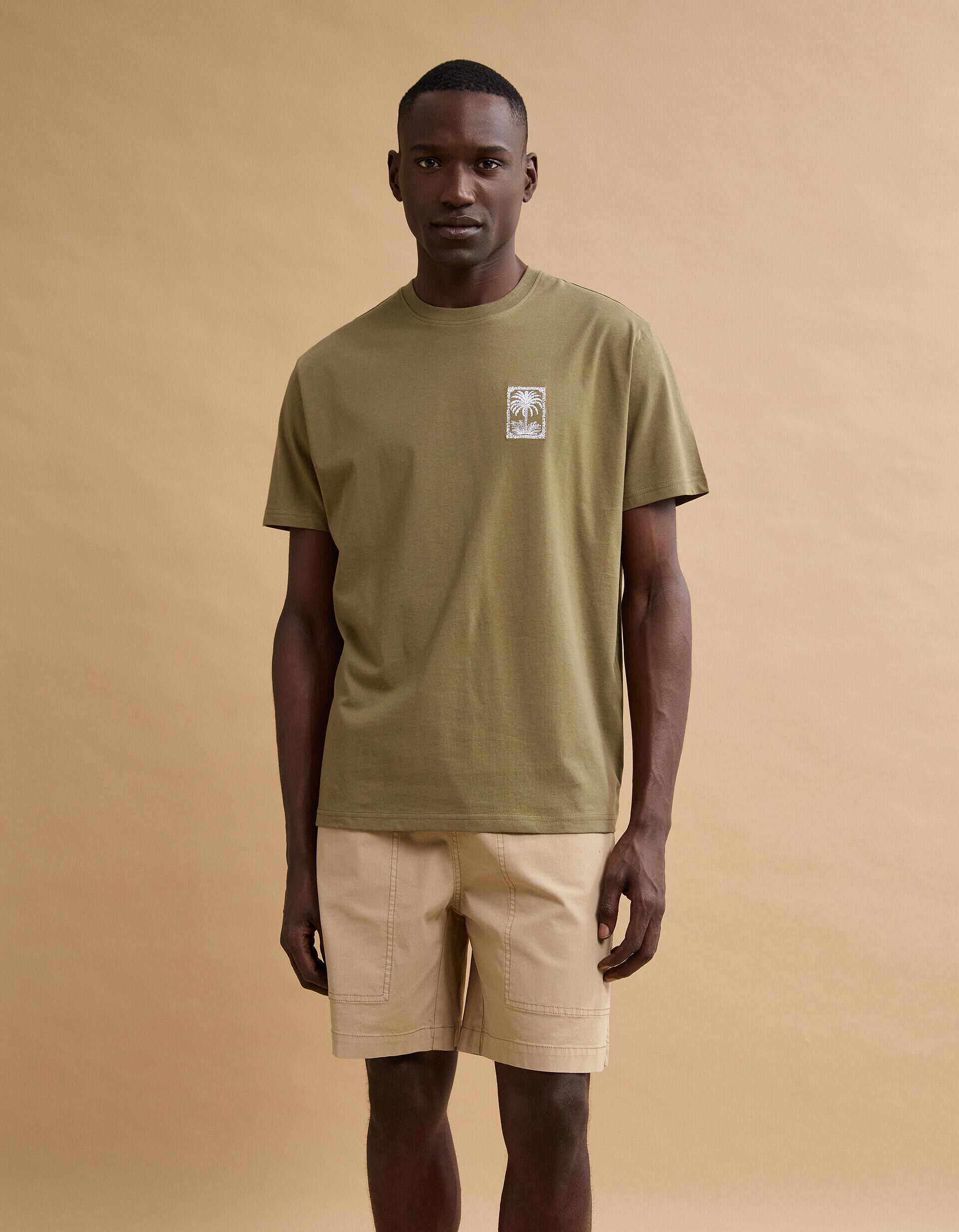 Comprar Online T-shirt Jersey Estampada, Homem, Verde Escuro