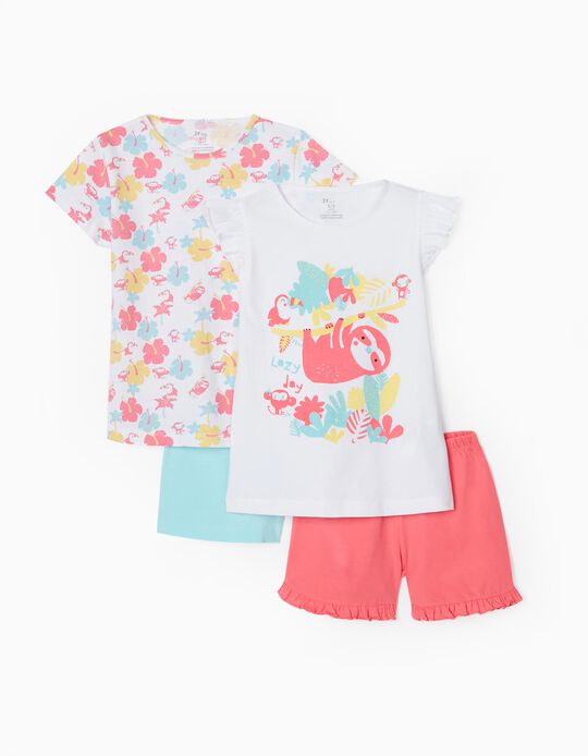 2 Pijamas para Menina 'Lazy Day', Multicolor