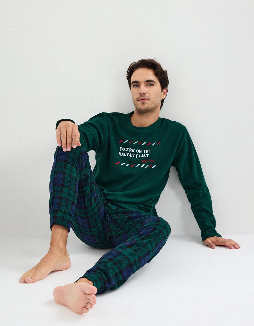 Pijama de Natal, Homem, Verde Escuro