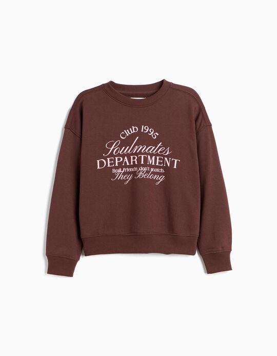Comprar Online Sweatshirt Estampada, Menina, Castanho