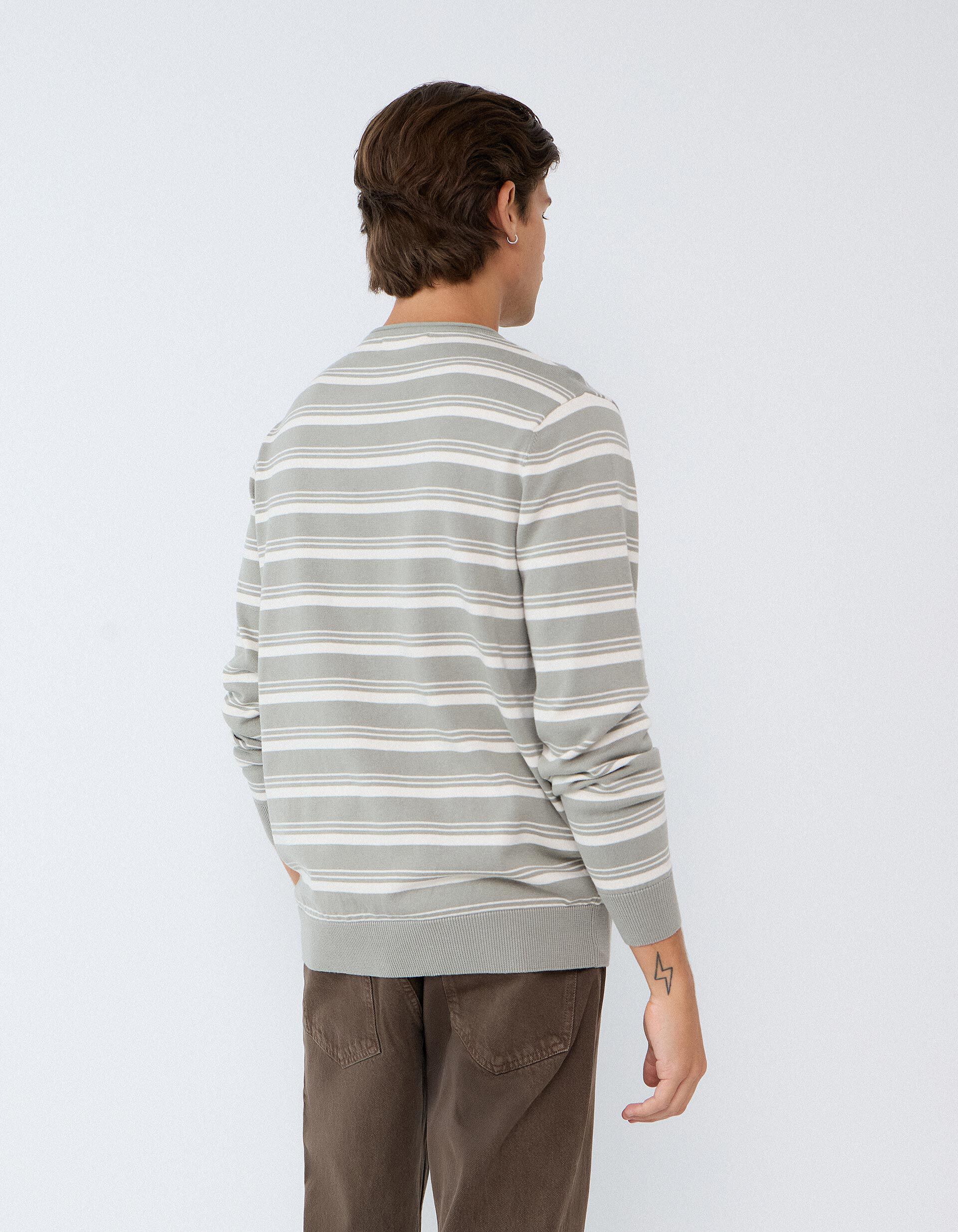 Comprar Online Camisola &Agrave;s Riscas, Homem, Cinzento Claro