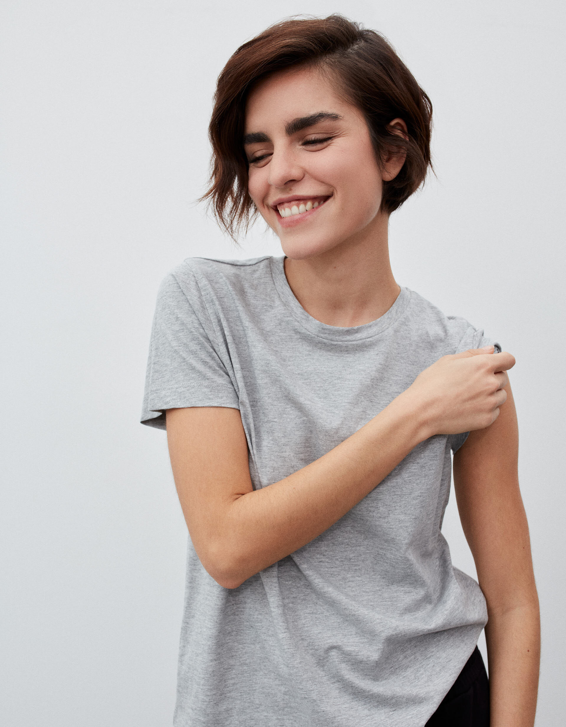 Comprar Online Round Neckline T-shirt, Women, Grey