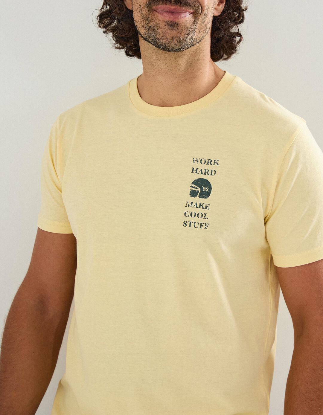 T-shirt Print, Homem, Amarelo Claro