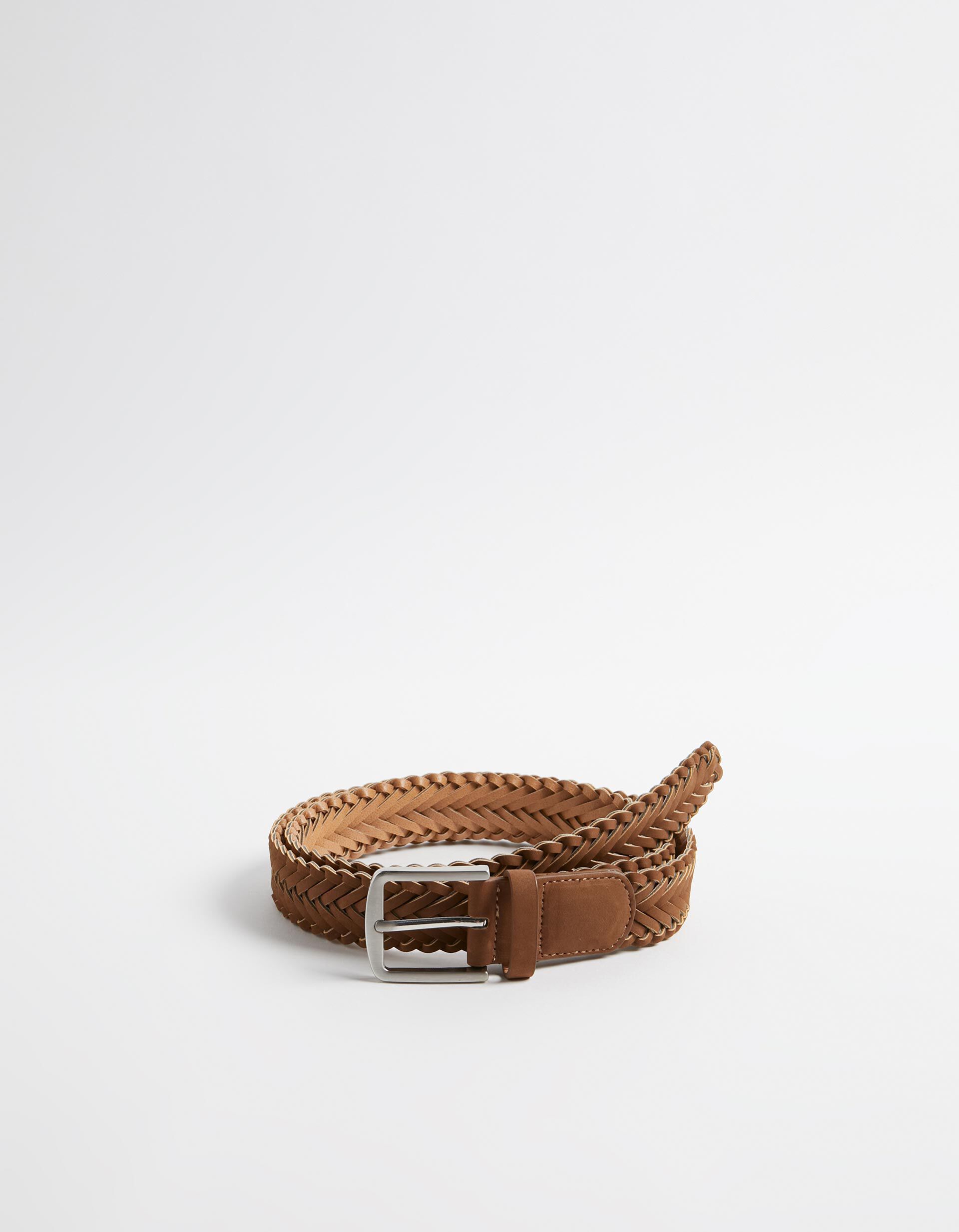 Braided Belt, Men, Brown