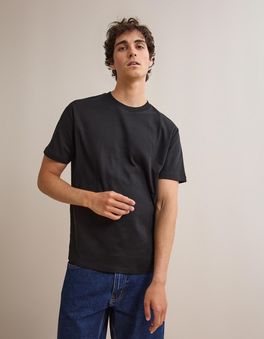T-shirt Interlock, Homem, Preto
