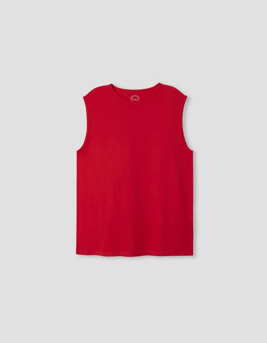 Sleeveless T-shirt, Men, Red