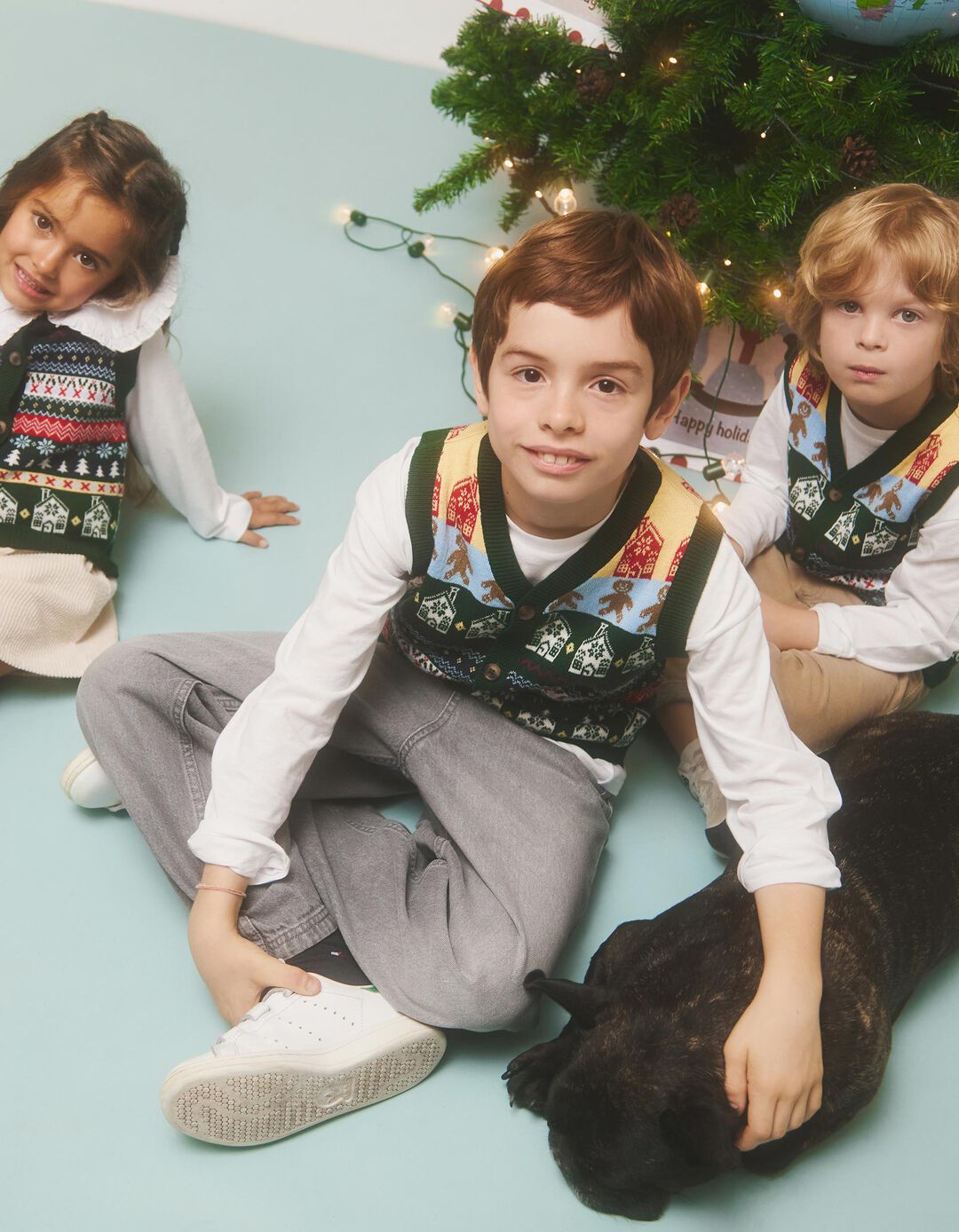 Colete de Natal, Menino, Verde Escuro