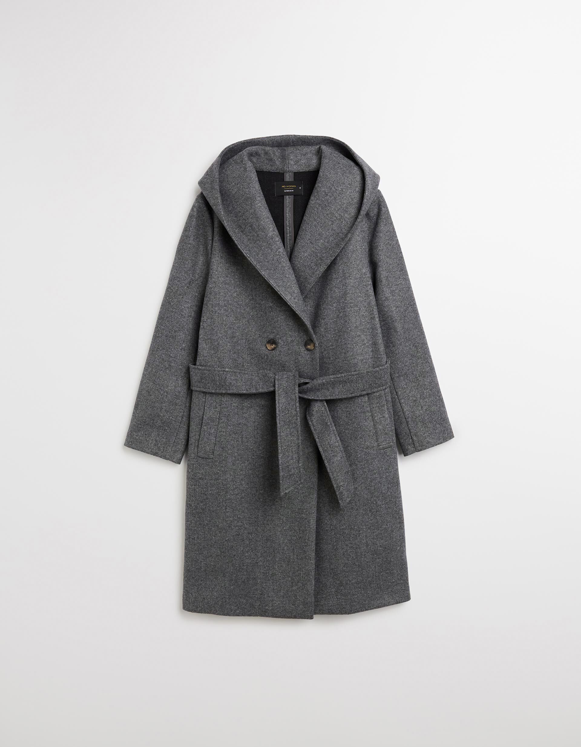 Comprar Online Casaco Comprido com Capuz, Mulher, Cinzento Escuro