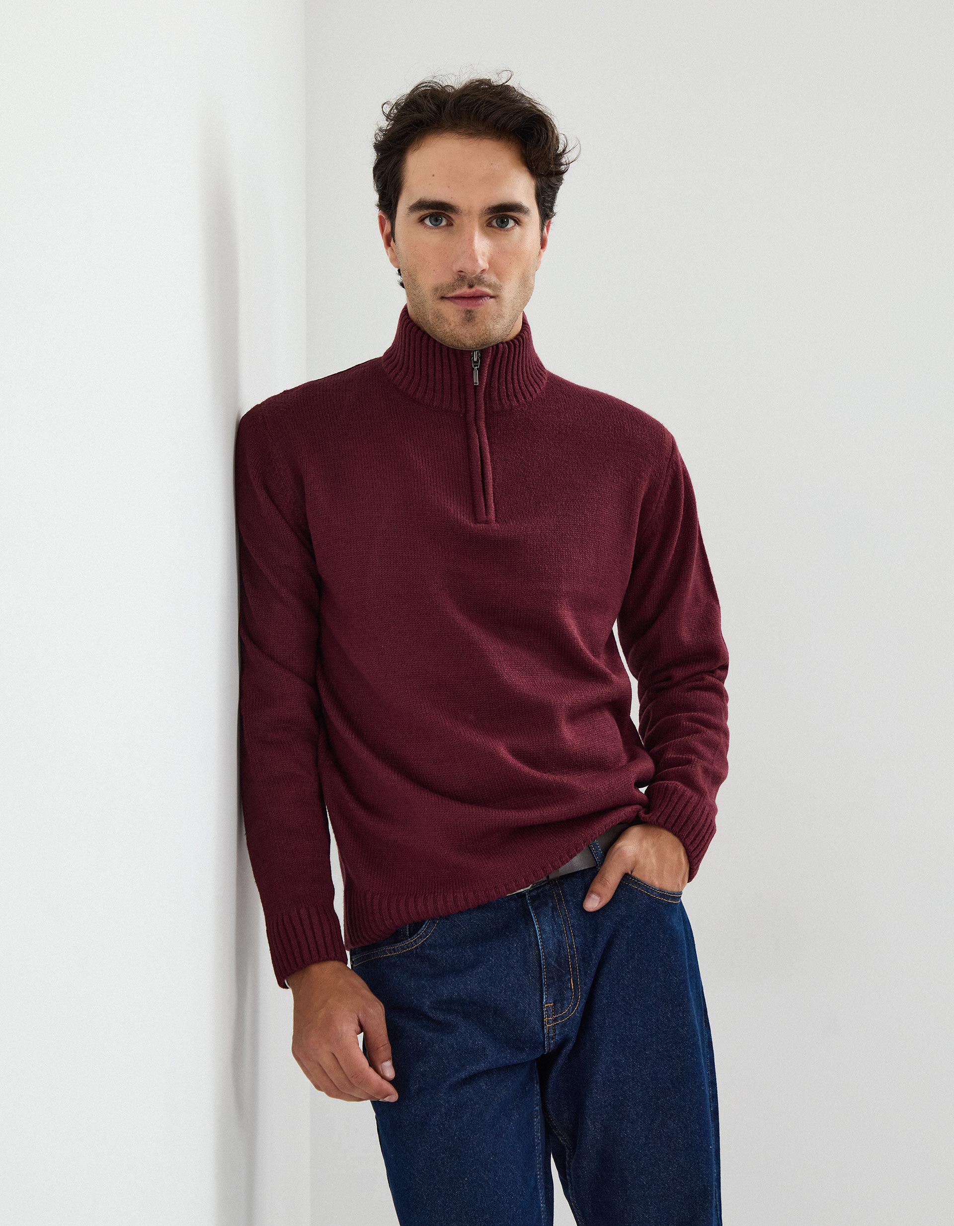 Comprar Online Camisola de Malha, Homem, Vermelho Escuro