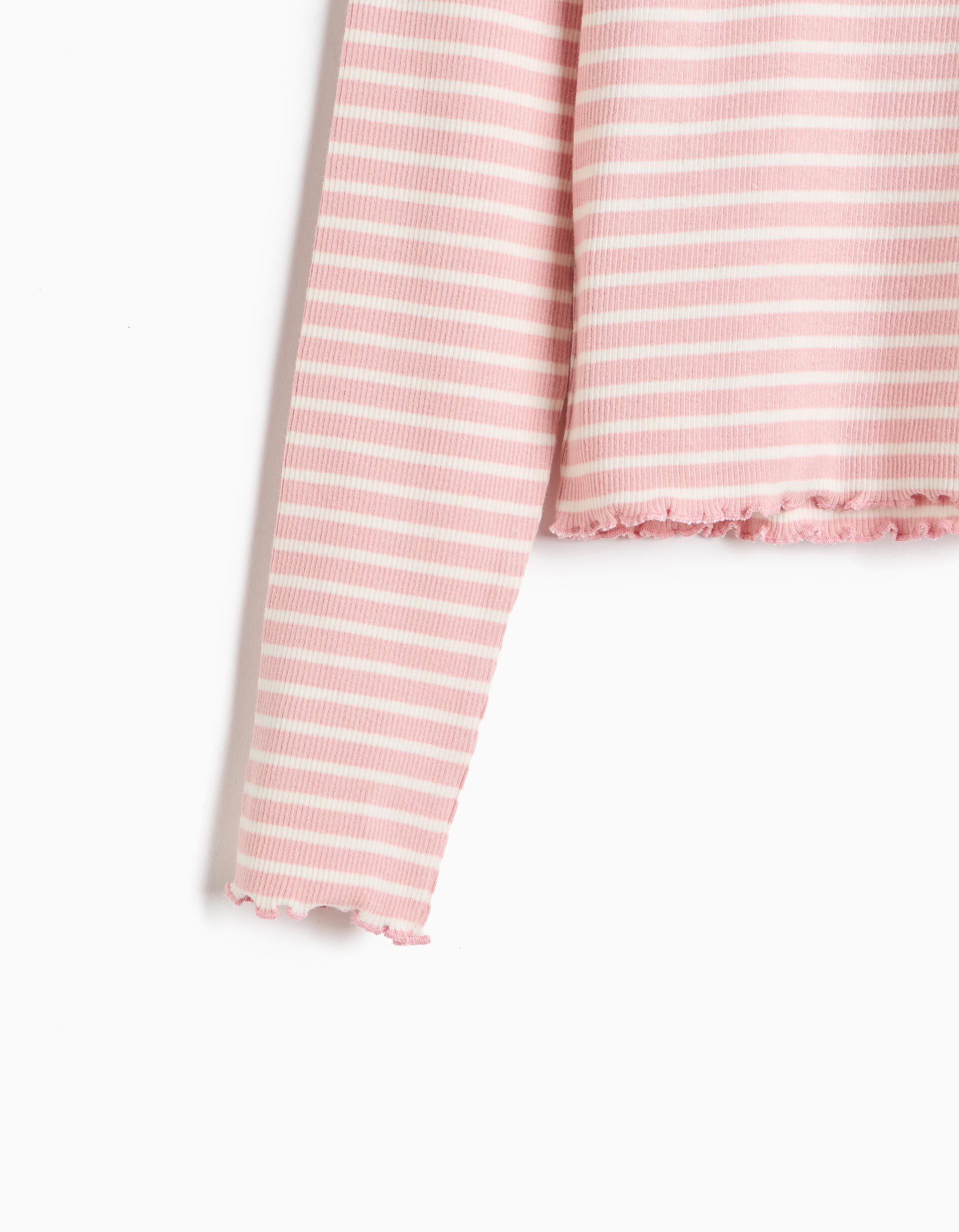 Comprar Online Camisola Cropped &Agrave;s Riscas, Menina, Rosa