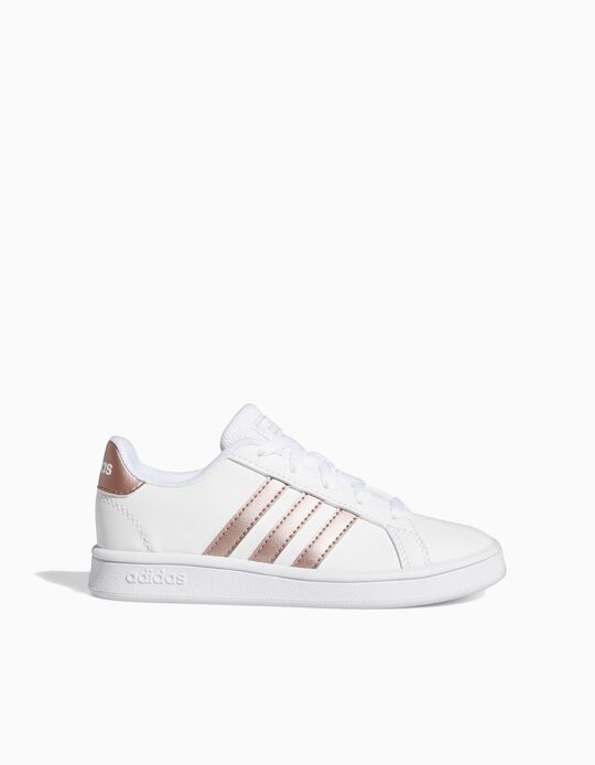 Trainers, 'Adidas Grand Court', White/Gold