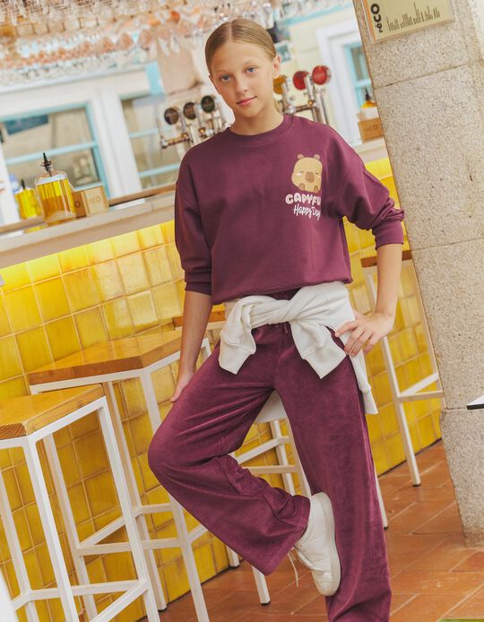 Comprar Online Cal&ccedil;as De Malha Wide Leg, Menina, Roxo Escuro