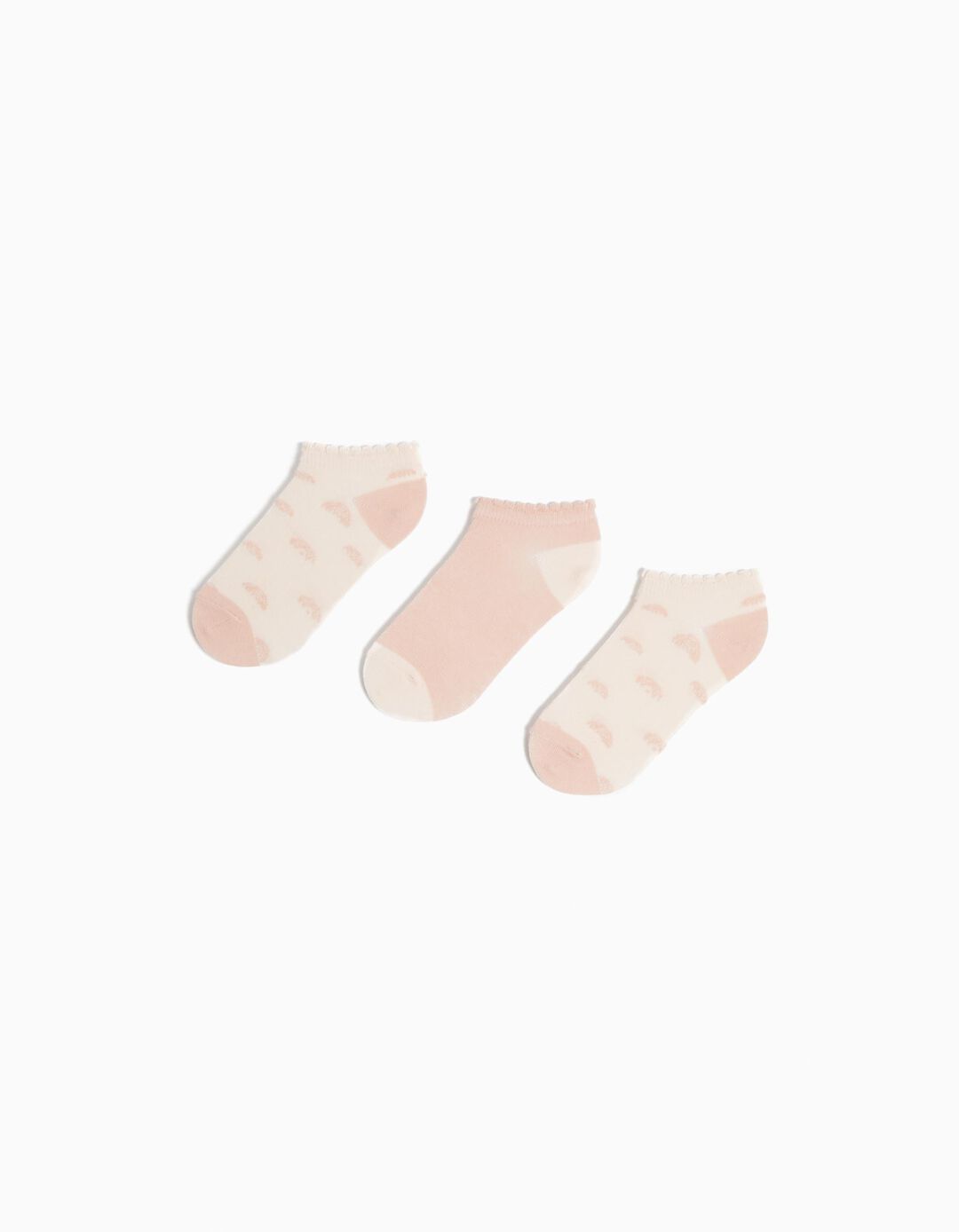 Pack 3 Pairs of Ankle Socks, Girls, Multicolor