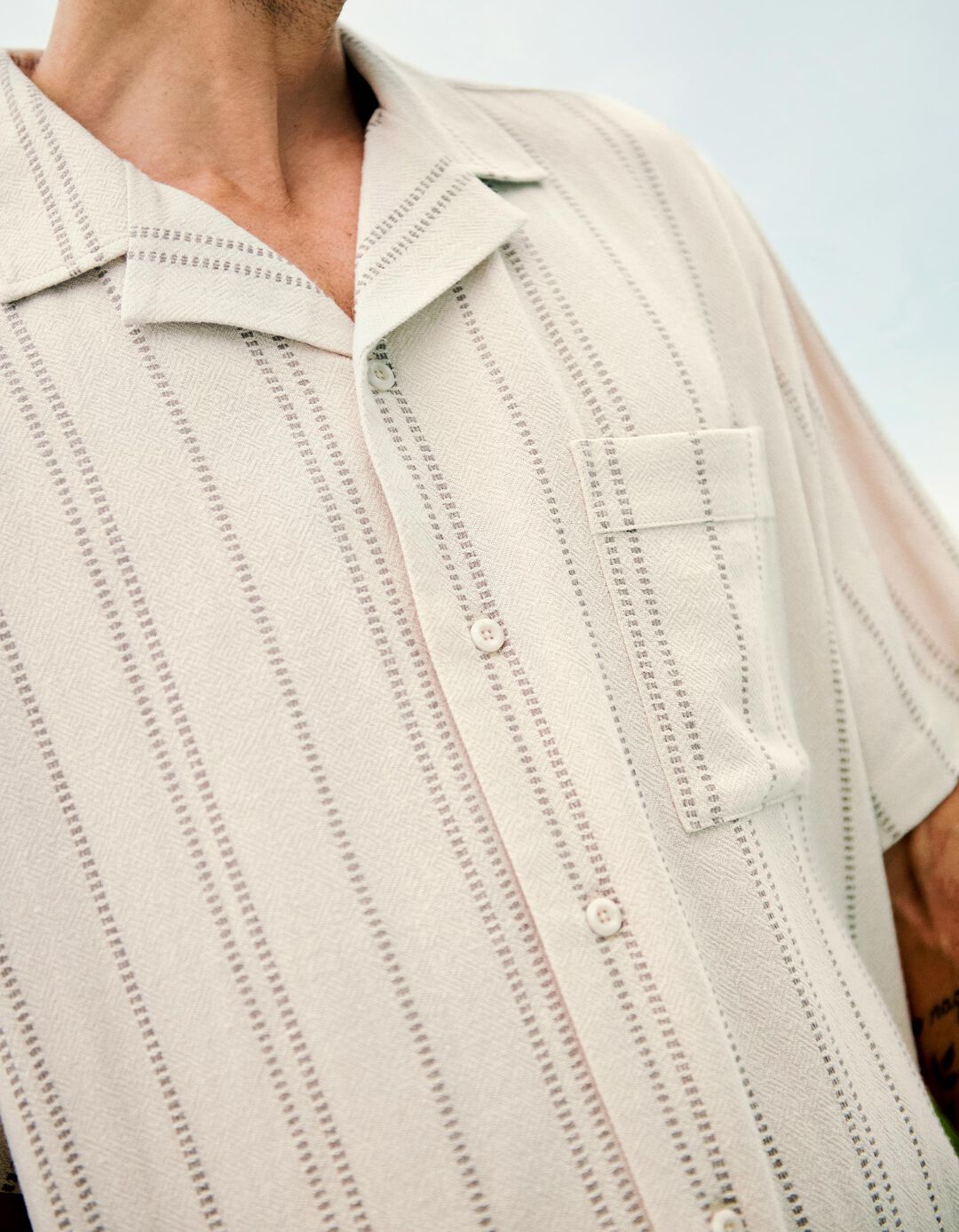 Camisa, Homem, Bege Claro