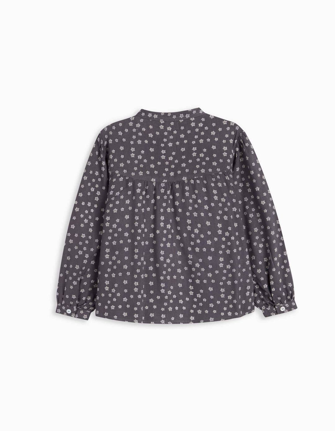 Printed Long Sleeve Blouse, Baby Girl, Dark Gray