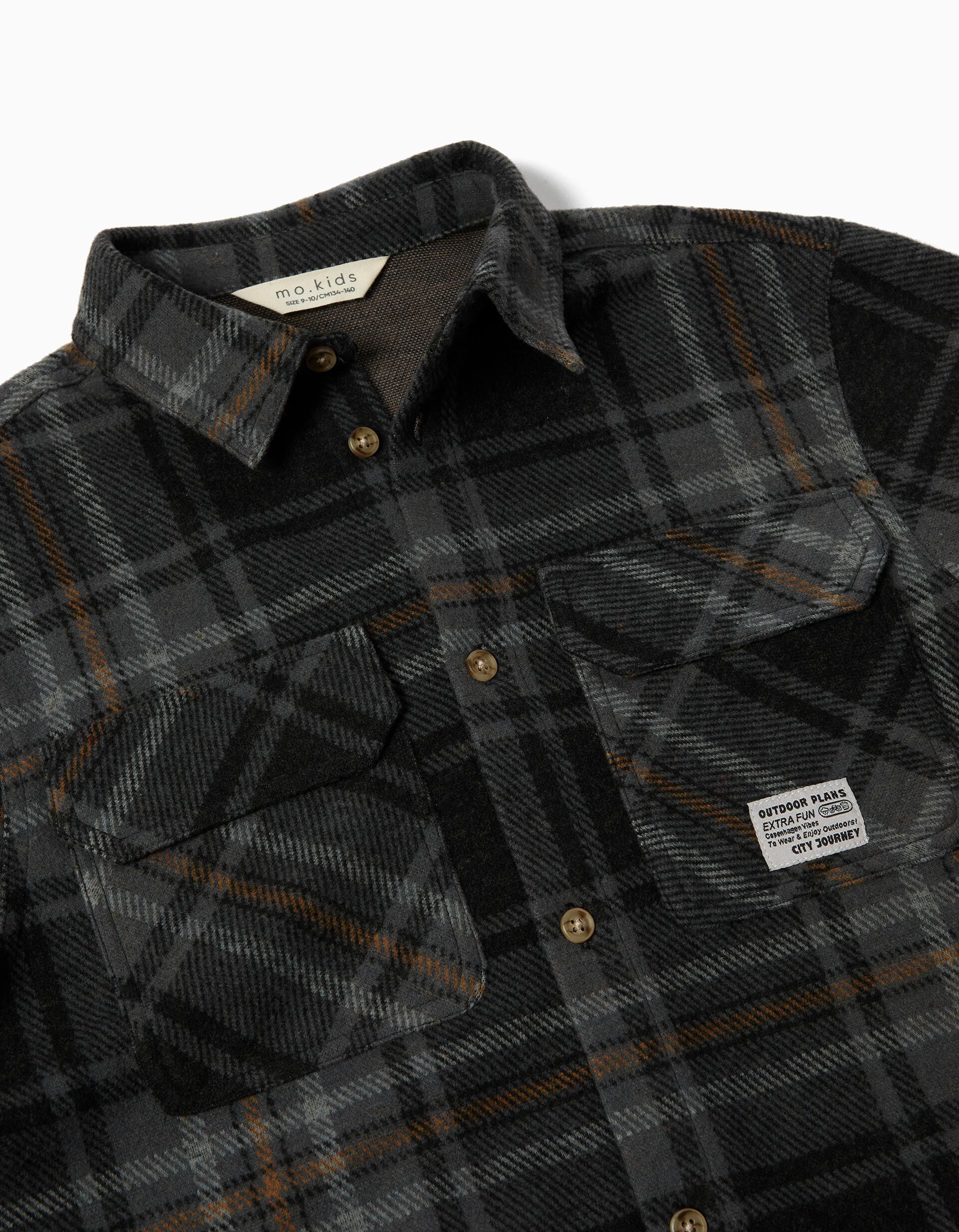 Comprar Online Sobrecamisa Xadrez, Menino, Cinzento Escuro 
