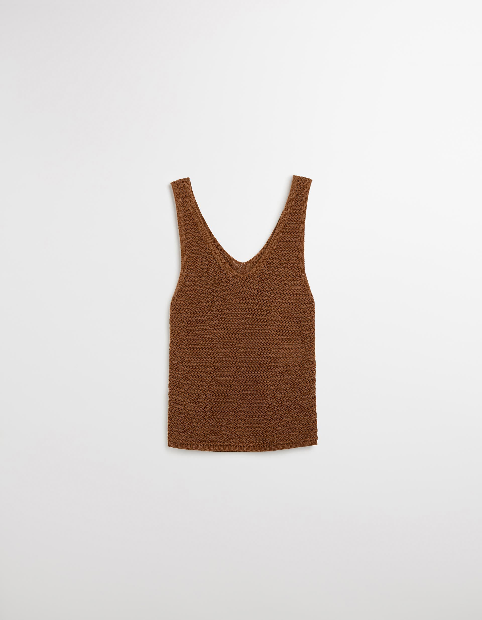 Comprar Online Top Decote em 'V', Mulher, Castanho Claro