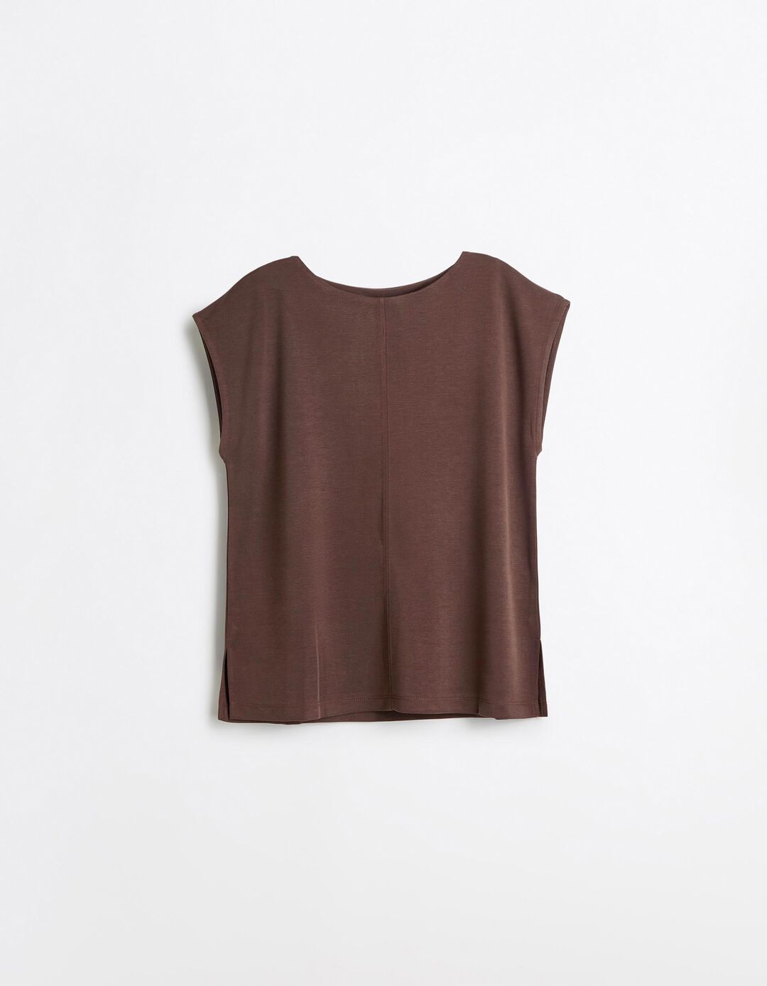 T-shirt Fluida, Mulher, Castanho Escuro