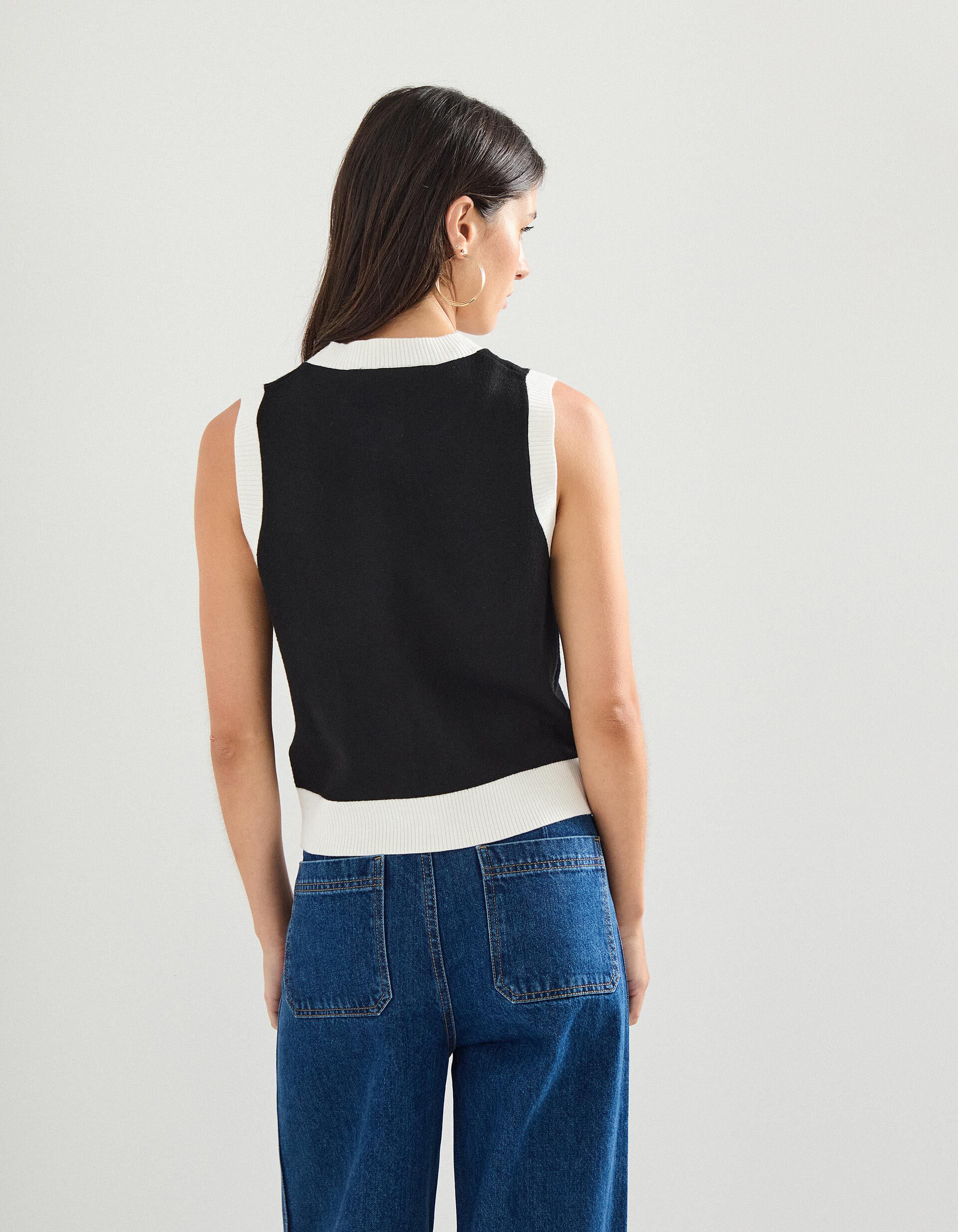 Comprar Online Colete com Contraste, Mulher, Preto 