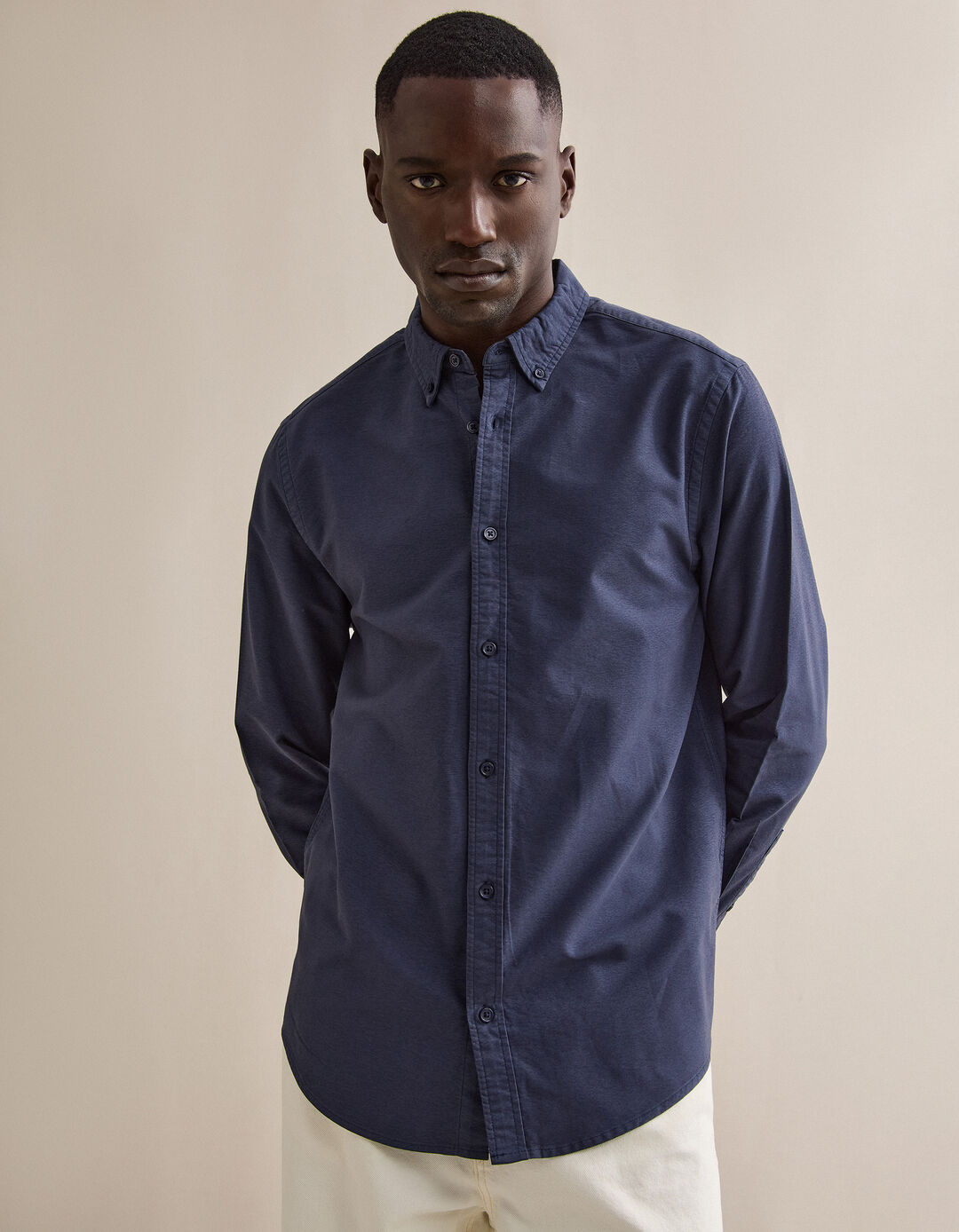 Camisa Oxford, Homem, Azul Escuro