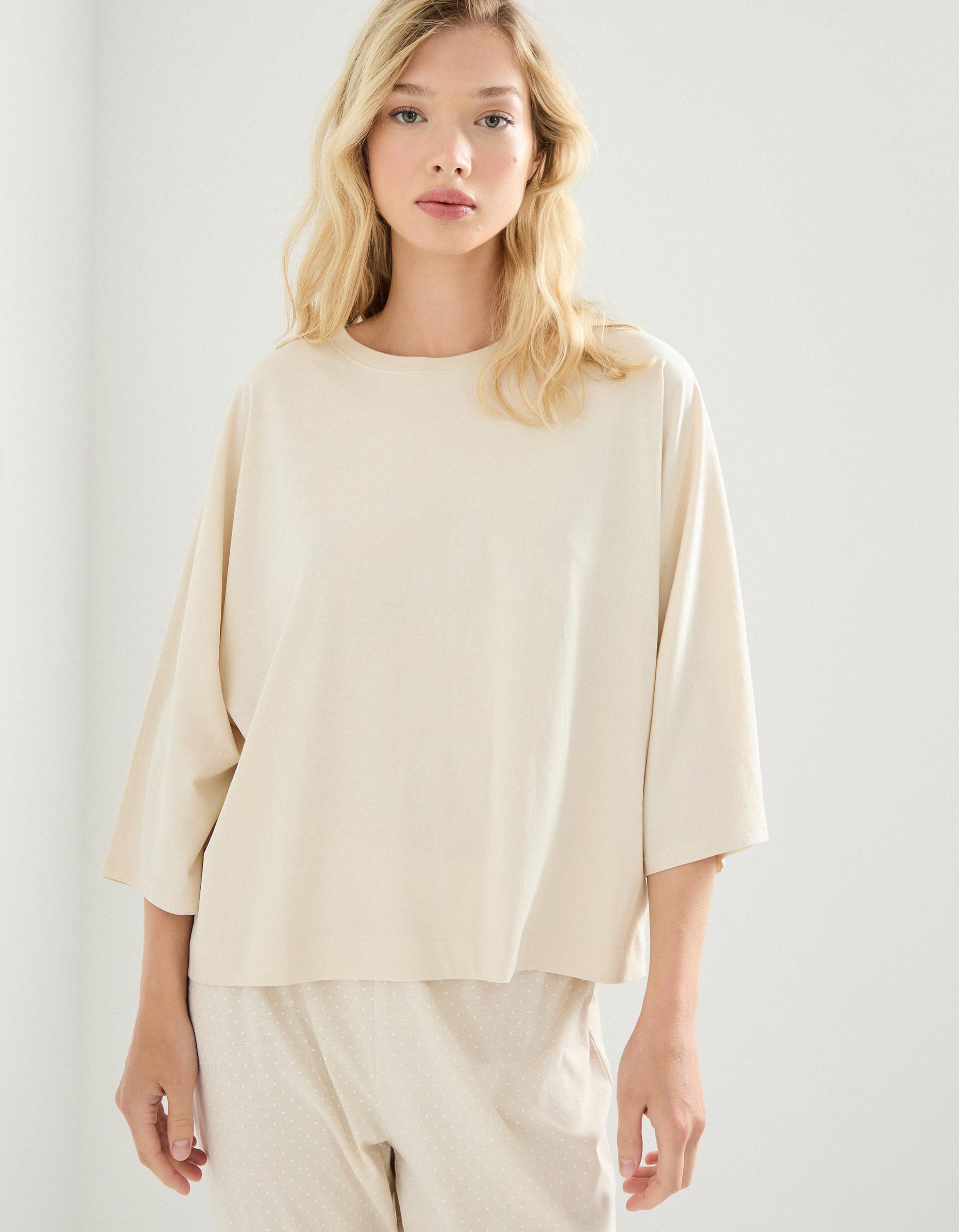 Comprar Online Pijama com Bolinhas, Mulher, Bege Claro