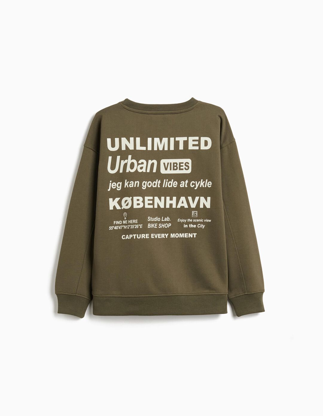 Sweatshirt de Felpa, Menino, Verde Escuro
