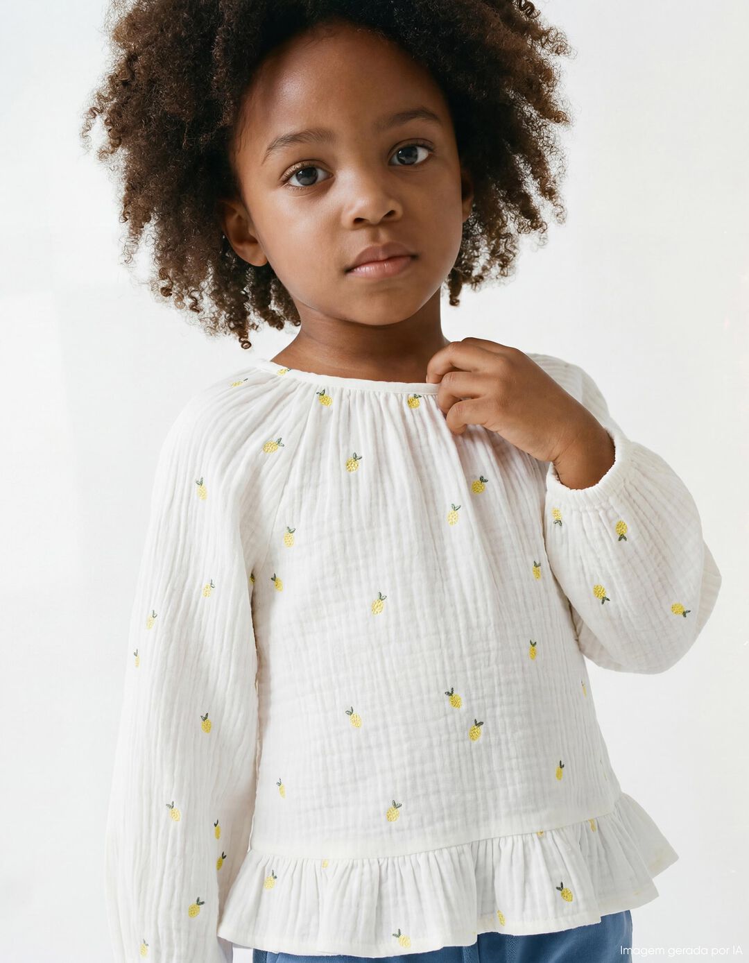 Blusa, Menina, Branco