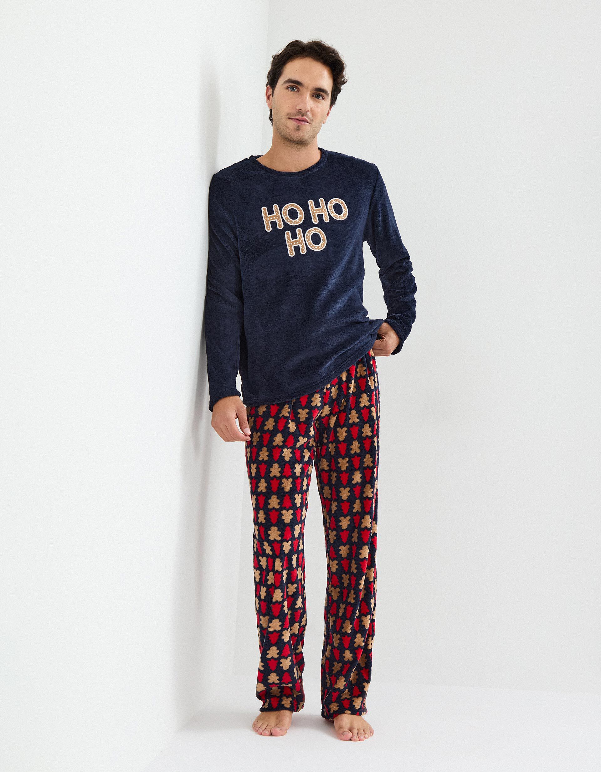 Comprar Online Pijama Polar Aveludado de Natal, Homem, Azul Escuro