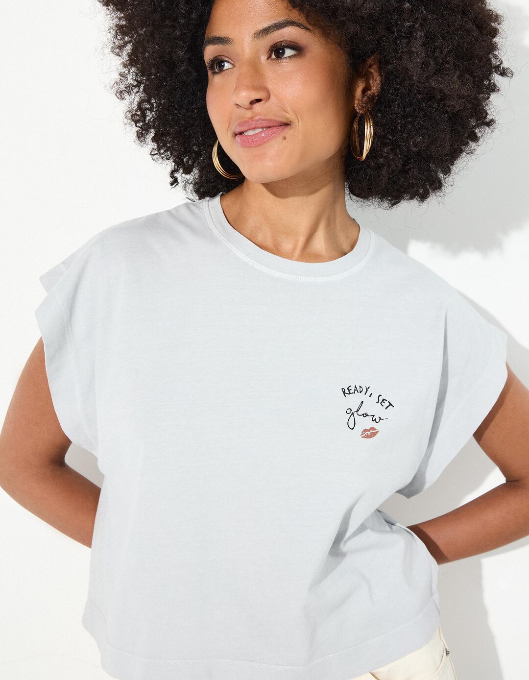 T-shirt, Mulher, Cinzento