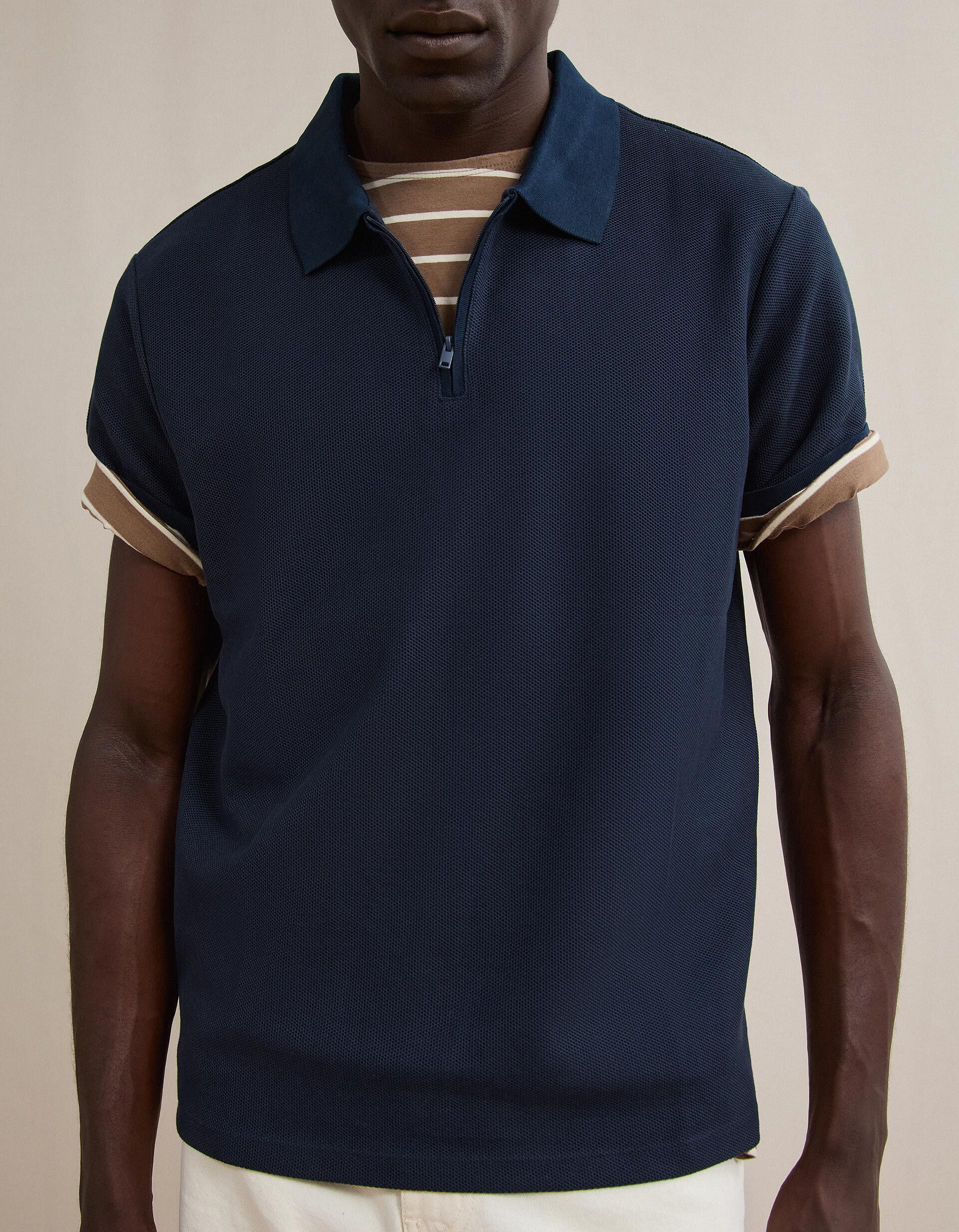 Comprar Online Polo com Fecho, Homem, Azul Escuro