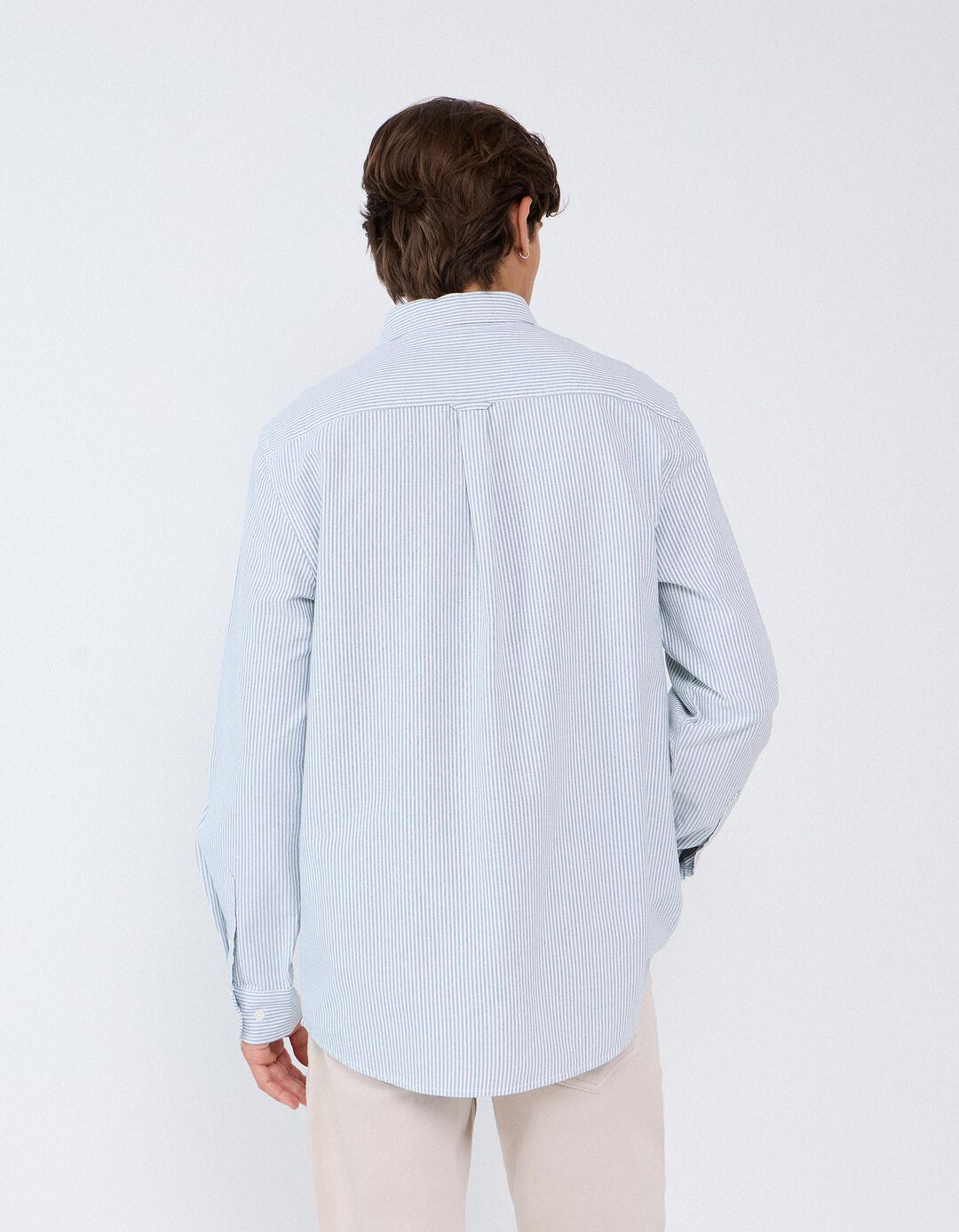 Camisa Oxford, Homem, Azul-Pastel
