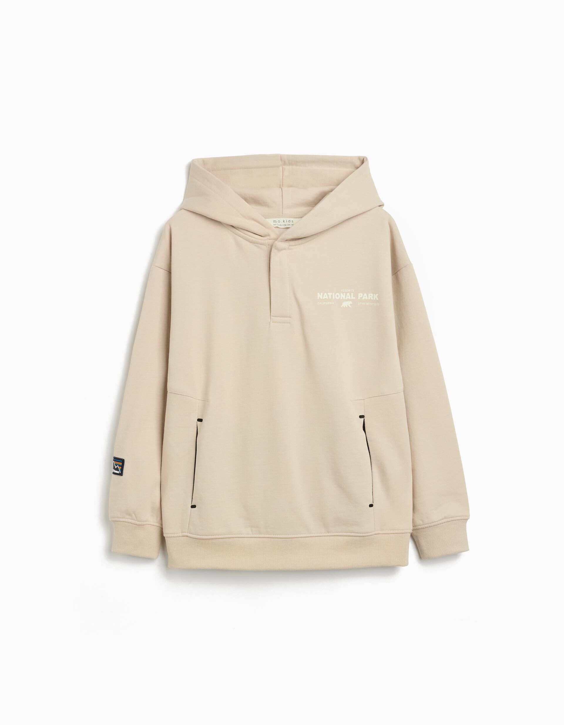 Comprar Online Sweatshirt com Capuz, Menino, Bege