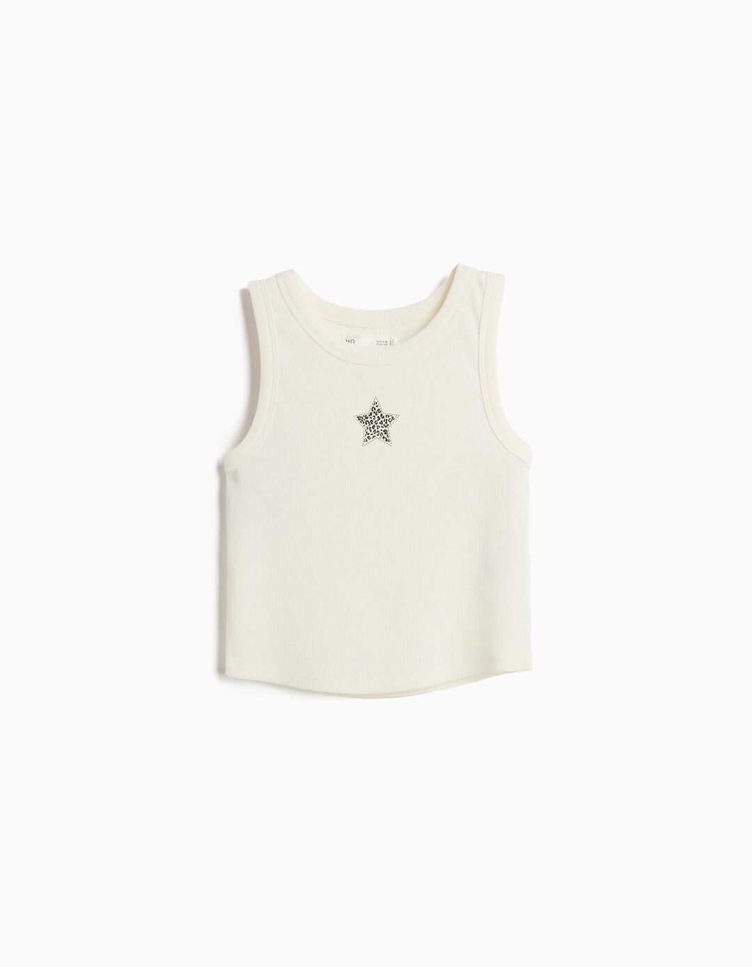 Tank Top Canelado, Menina, Branco