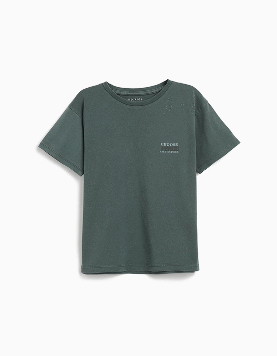 Comprar Online T-shirt 'Peace Language', Menino, Verde Escuro