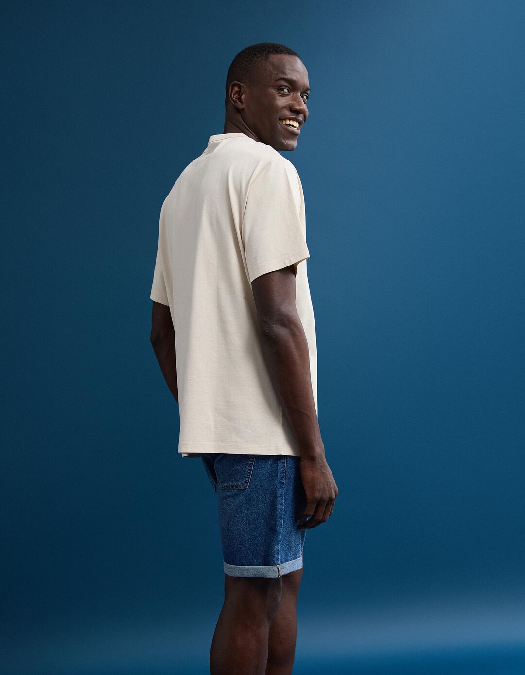 T-shirt Jersey Estampada, Homem, Bege