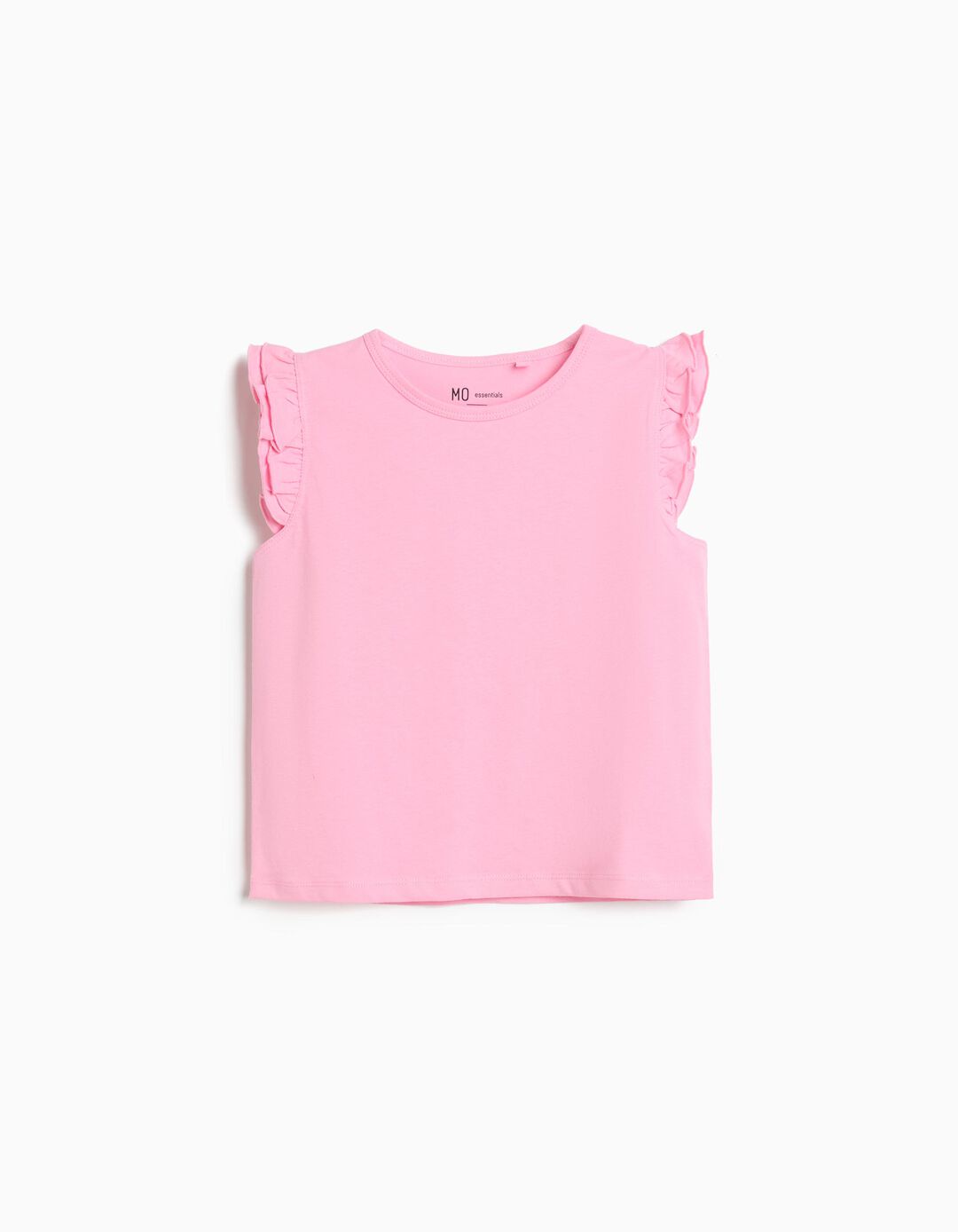 T-shirt Folhos, Menina, Rosa