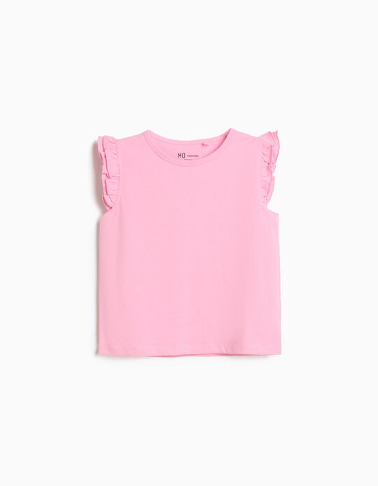 Comprar Online T-shirt Folhos, Menina, Rosa