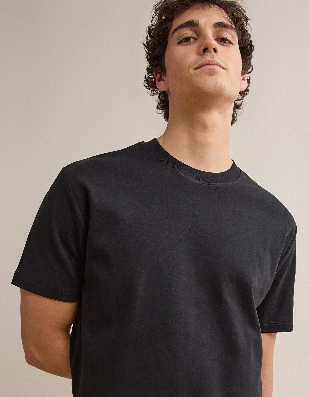 T-shirt Interlock, Homem, Preto