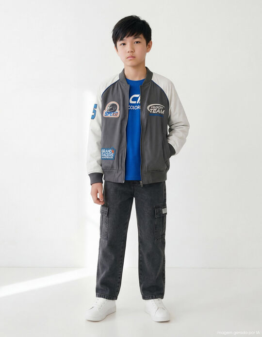 Comprar Online Casaco Bomber, Menino, Cinzento Escuro