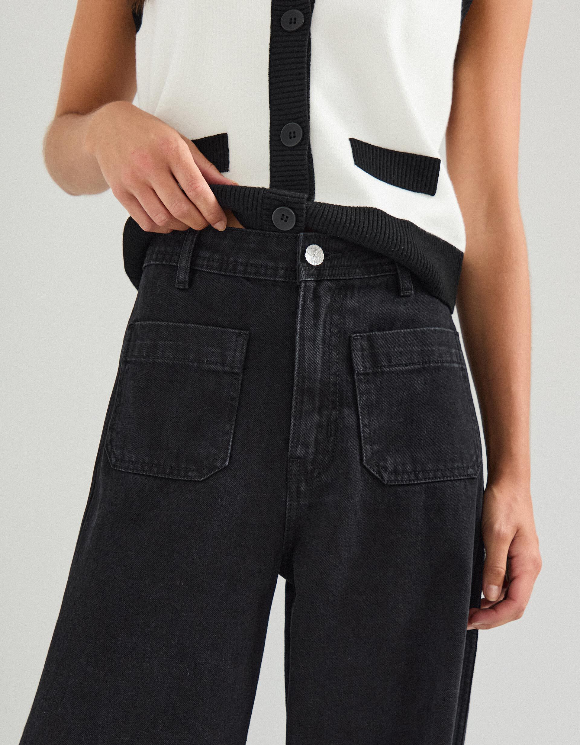 Comprar Online Cal&ccedil;as de Ganga Wide Leg, Mulher, Cinzento Escuro