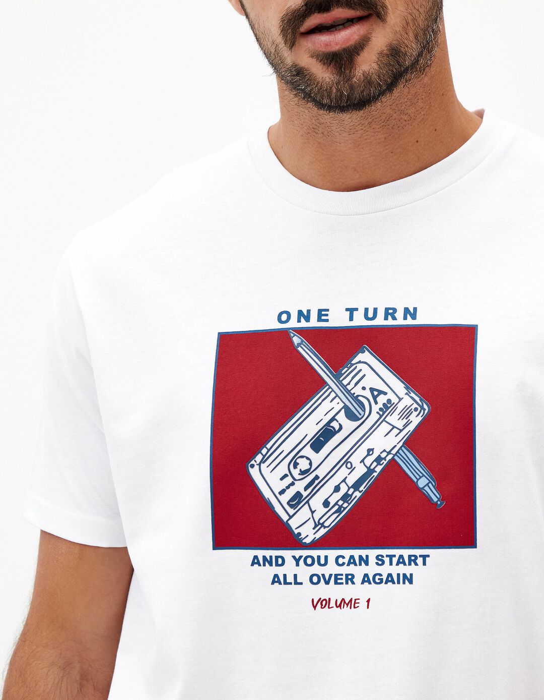 T-shirt Jersey Estampado, Homem, Branco